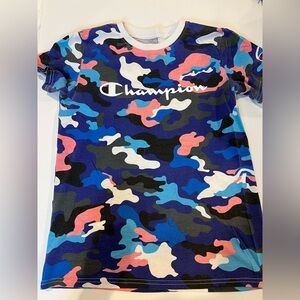 Champion Kids' Short Sleeve Camo Tee - Blue, Pink, Black